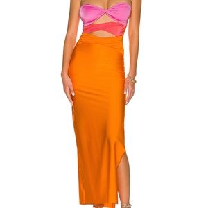 Cut out pink orange dress. New, W/O tags. Bloggers Favorite!Fits amazing